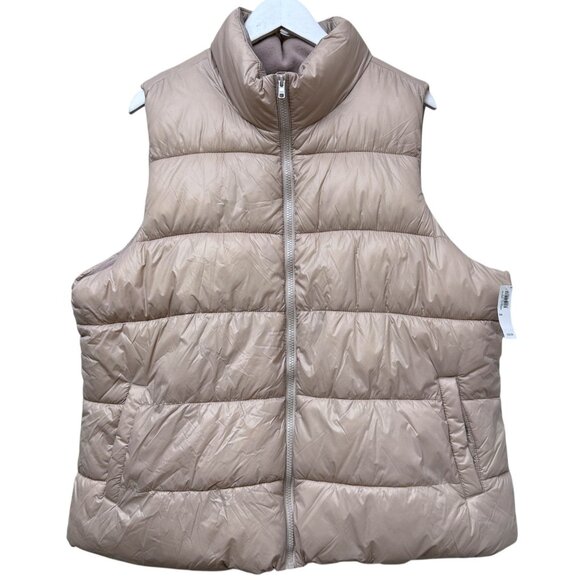 Old Navy Puffer Vest Size XXL Zip Front Blush Pink Womens Jacket NWT - Picture 1 of 8